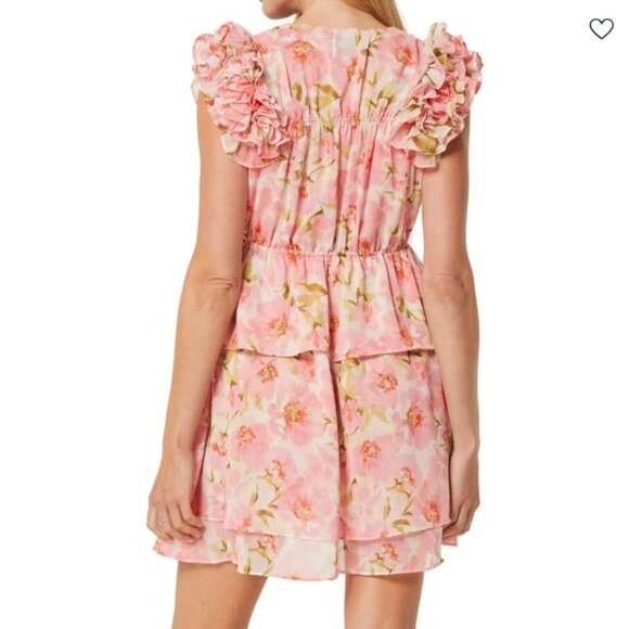 Misa Los Angeles Lily Ruffled Mini Dress in Blushing Floral NWT - Picture 2 of 8